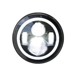 7 inch LED Round Headlight With Halo Ring For Jeep JK JL JT - Image 5