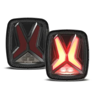 Square Brake Tail Lamps Turn Signal Backup Reverse Light w/License Plate Light for Jeep Wrnagler TJ YJ CJ