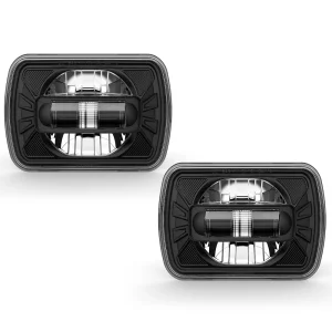 DOT Approved KINGKONG 7x6 Inch Square Headlights with Hi Lo Beam DRL Pattern Sealed Beam Replacement for Jeep XJ YJ