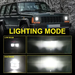 5x7 6x7 inch Rectangular LED Headlights with High Low Beam for Jeep Cherokee XJ