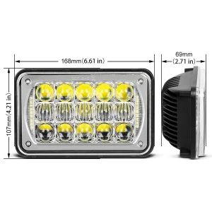 4X6 LED Replacement for Sealed Beam with DRL