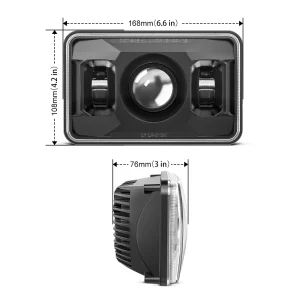 4x6 Inch Rectangular LED Headlights Replacement